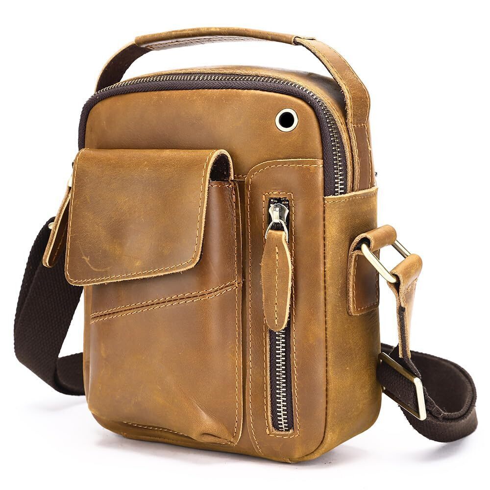 9999 Small Man Purse Messenger Bag Leather Crossbody Shoulder Bag